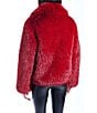 Azalea Wang Simona Faux Fur Oversize Shawl Collar Open Front Jacket, Color:Red - Image 2