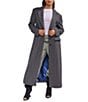 Azalea Wang Skyline Grey Wool Blend Pin Stripe Notch Collar Button Front Tailored Coat - Image 1