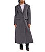 Azalea Wang Skyline Grey Wool Blend Pin Stripe Notch Collar Button Front Tailored Coat - Image 2