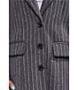 Azalea Wang Skyline Grey Wool Blend Pin Stripe Notch Collar Button Front Tailored Coat - Image 5