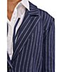 Azalea Wang Skyline Wool Blend Pin Stripe Notch Collar Button Front Tailored Coat - Image 5