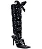 Azalea Wang Sodalite Studded Wraparound Square Toe Thong Sandals - Image 1