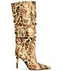 Azalea Wang Sterre Patchwork Leopard Print Slouch Shaft Tall Boots - Image 2