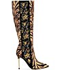 Azalea Wang Talune Tiger Floral Print Pointed Toe Tall Boots - Image 2