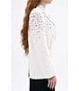 Azalea Wang Tatiana Solid Pearl Accent Notch Collar Relaxed Fit Button Front Blazer, Color:White - Image 3