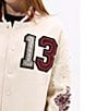 Azalea Wang Thirteen Beaded Crew Neck Long Sleeve Snap Front Bomber Jacket, Color:Cream Multi - Image 4