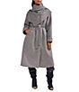 Azalea Wang Tina Wool Blend Asymmetrical Scarf Neck Oversize Belted Wrap Coat - Image 2