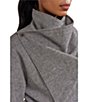 Azalea Wang Tina Wool Blend Asymmetrical Scarf Neck Oversize Belted Wrap Coat - Image 5