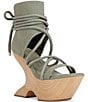 Azalea Wang Tiziano Shafted Wraparound Ankle Tie Sculpted Platform Wedge Sandals - Image 1