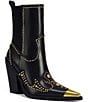 Color:Black - Image 1 - Torrin Studded Western Booties