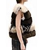 Azalea Wang Vail-Brown Multi Faux Fur Open Front Vest, Color:Brown Multi - Image 4