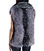 Azalea Wang Vanesa Raccoon Pattern Faux Fur Shawl Collar Oversize Zip Front Vest, Color:Grey - Image 2