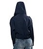 Azalea Wang Vanta-Navy Hooded Neck Belted Zip Front Jacket - Image 2