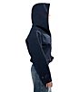Azalea Wang Vanta-Navy Hooded Neck Belted Zip Front Jacket - Image 3