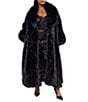 Azalea Wang Vault-Black Faux Fur Open Lapel Trench Coat - Image 1