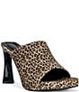 Azalea Wang Vivara Leopard Print Calf Hair Slide Sandals - Image 1
