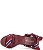 Azalea Wang Wynn Diagonal Stripe Ankle Tie Open Platform Wedge Sandals - Image 4