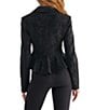 Azalea Wang Xenia-Black Stand Collar Ruffle Back Hem Button Front Jacket - Image 2