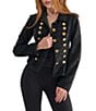 Azalea Wang Xenia-Black Stand Collar Ruffle Back Hem Button Front Jacket - Image 4