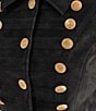 Azalea Wang Xenia-Black Stand Collar Ruffle Back Hem Button Front Jacket - Image 5