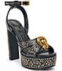 Azalea Wang Yuma Studded Hardware Ankle Strap Platform Sandals - Image 1