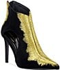 Azalea Wang Zarae Metallic Embroidery Side Cut Out Pointed Toe Dress Booties - Image 1
