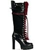 Azalea Wang Zuri Lace Up Faux Fur Tall Lug Platform Boots - Image 2