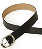 B-Low the Belt 1.5#double; Edmond Mini Leather Belt, Color:Black/Silver - Image 2