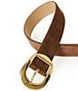 B-Low the Belt 1.5#double; Greyson Suede Belt, Color:Chocolate/Gold - Image 2