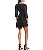 Color:Black - Image 2 - 3/4 Sleeve Shirred Waist Fit-And-Flare Dress