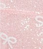 B. Darlin Bow Printed Cowl Neck Lace-Up Back A-Line Sequin Dress, Color:Pink/White - Image 4