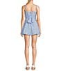 B. Darlin Bow Printed V-Neck Sleeveless Tie Shoulder Romper, Color:Periwinkle/White - Image 2