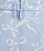 B. Darlin Bow Printed V-Neck Sleeveless Tie Shoulder Romper, Color:Periwinkle/White - Image 3