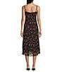 B. Darlin Cherry Print Scoop Neck Tie Front Ruffle Hem Midi Dress, Color:Black/Red - Image 2