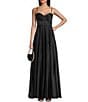 Color:Black - Image 1 - Corset Bodice Side Slit Smocked Back Long Dress