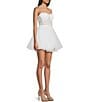 Color:White - Image 3 - Corset Illusion Waist Fit & Flare Tulle Dress