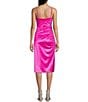 Color:Fuchsia - Image 2 - Cowl Neck Bodycon Midi Dress