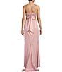 Color:Rose Blush - Image 2 - Cowl Neck Front Slit Bow Back Shirred Long Dress