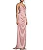 Color:Rose Blush - Image 3 - Cowl Neck Front Slit Bow Back Shirred Long Dress
