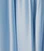 Color:Sky Blue - Image 4 - Plus Cowl Neck Lace-Up Back Front Slit Long Dress