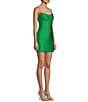 Color:Kelly - Image 3 - Cowl Neck Rhinestone Strap Bodycon Mini Dress