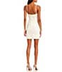 Color:Off White/Silver - Image 2 - Cowl Neck Ruched Glitter Dress