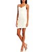 Color:Off White/Silver - Image 3 - Cowl Neck Ruched Glitter Dress