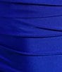 Color:Elect Blue - Image 4 - Cowl Neck Shirred Bodycon Dress