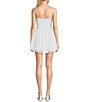 B. Darlin Cuffed Neckline Sleeveless Partial Button Front Fit And Flare Dress, Color:White - Image 2