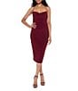 B. Darlin Drape Neck Bodycon Midi Dress - Image 1