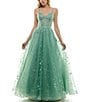 Color:Dark Sage - Image 1 - Embellished Lace Mesh Corset Ball Gown