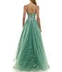 Color:Dark Sage - Image 2 - Embellished Lace Mesh Corset Ball Gown