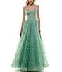 Color:Dark Sage - Image 4 - Embellished Lace Mesh Corset Ball Gown