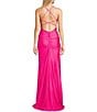 Color:Neon Pink - Image 2 - Emma Bodice Cage Back Long Dress